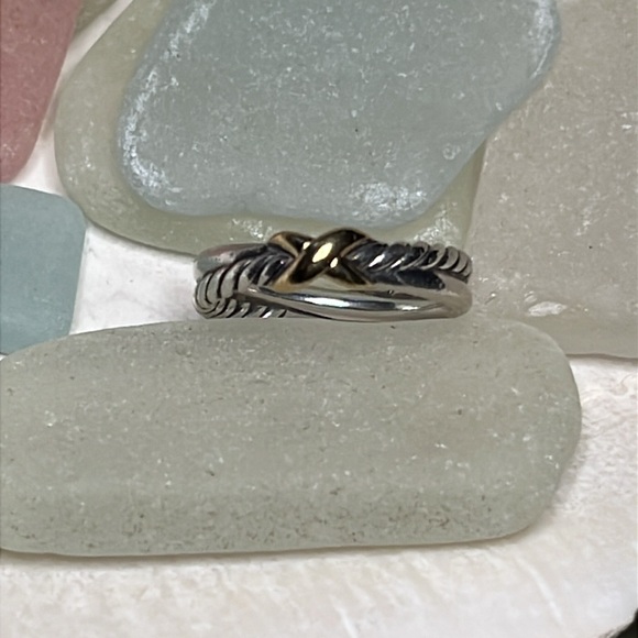 David Yurman Petite X Ring 18K 925 - Picture 1 of 9